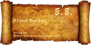 Blond Borisz névjegykártya